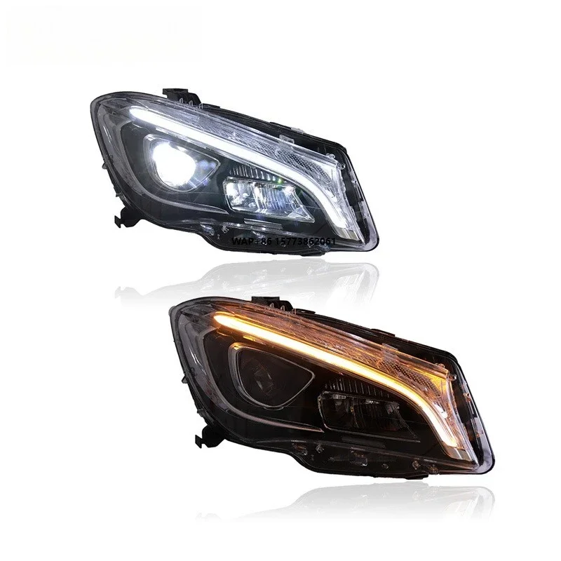 

1 Unit for CLA Headlight Assembly Modification with Low Rise Full LED Light Source Daytime Running Lights and Turn Signals