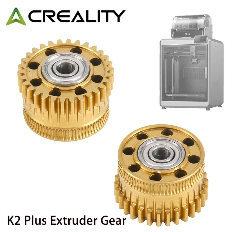 

Creality Upgrade K2 Plus Extruder Gear Golden Carbonized Steel With Nano Coating All Metal Extruder Gear Kit More Durable