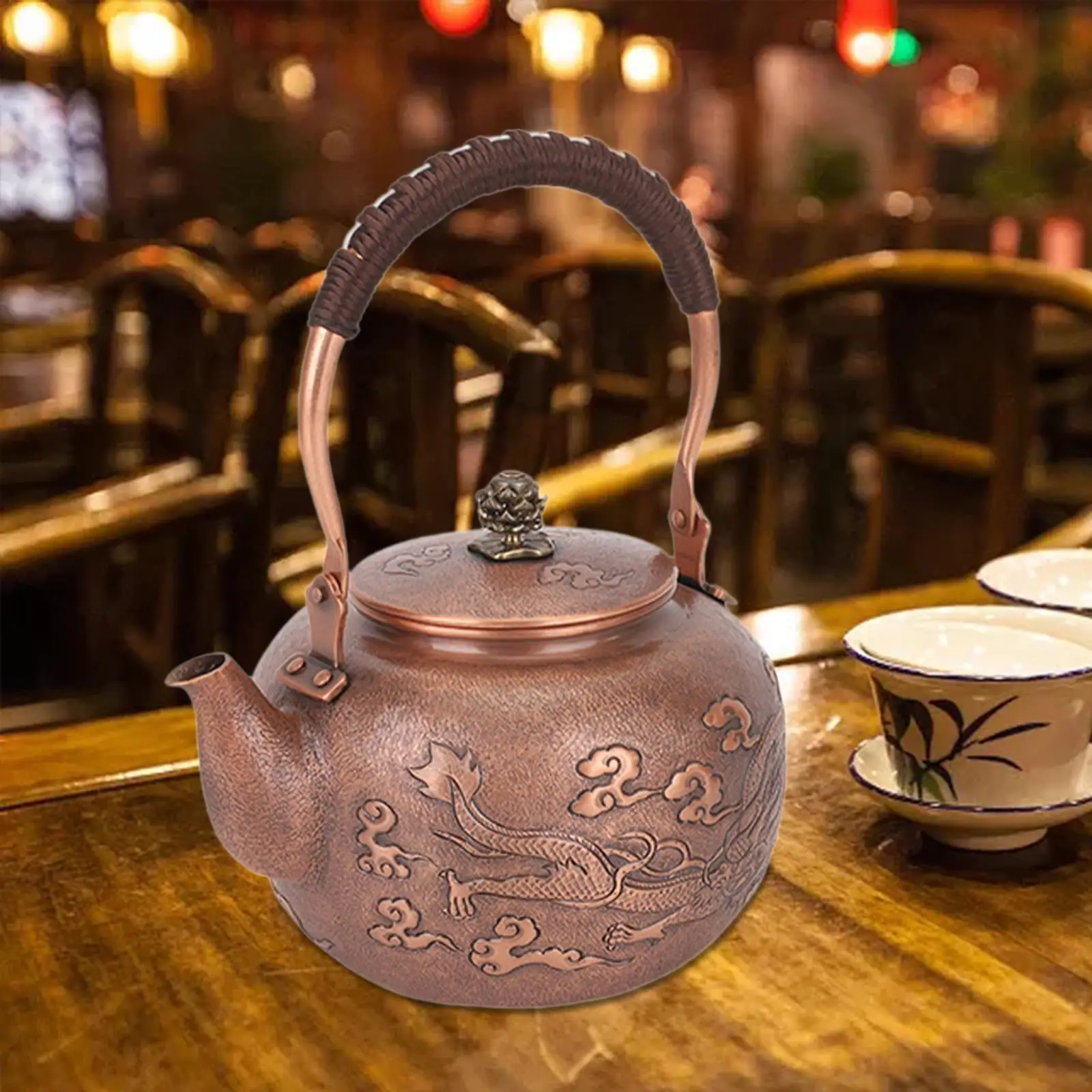 

Copper Teapot Kung Fu Tea Pot Chinese Traditional Teapot Tea Maker Kettle Coffee Pot Tea Kettle for Outdoor Restaurant Hotel