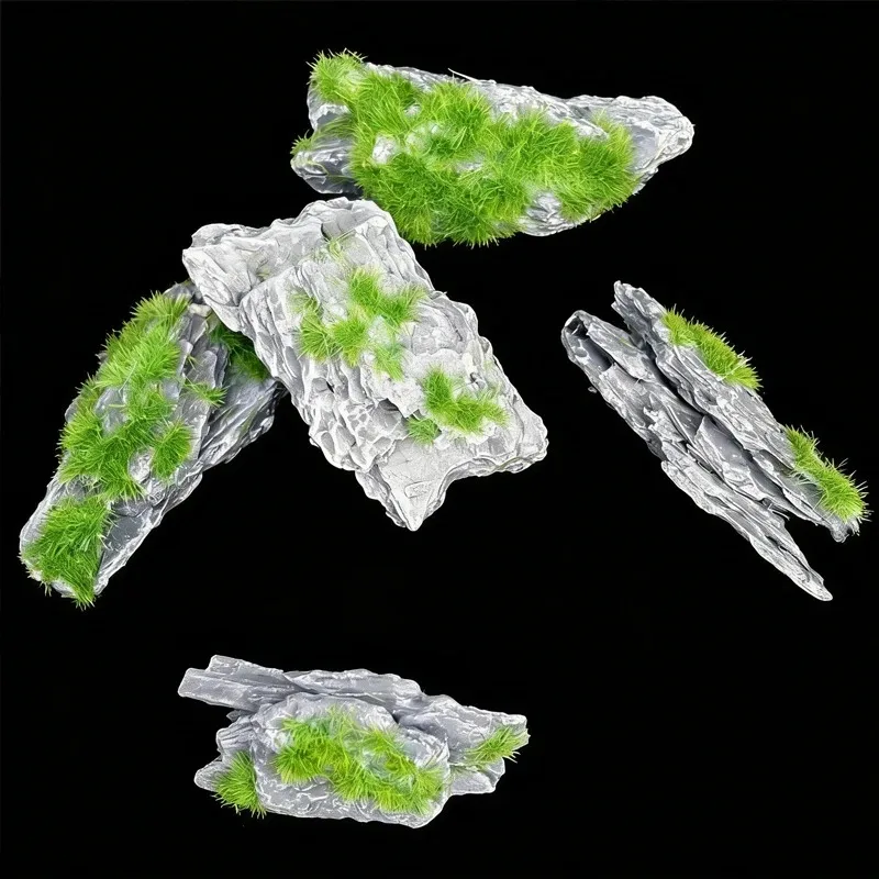 5pcs Random Shape Irregular Simulation Rock for Micro-landscape, 4-6cm/1.57-2.36in Length Model Forest Rock Outdoor Decoration