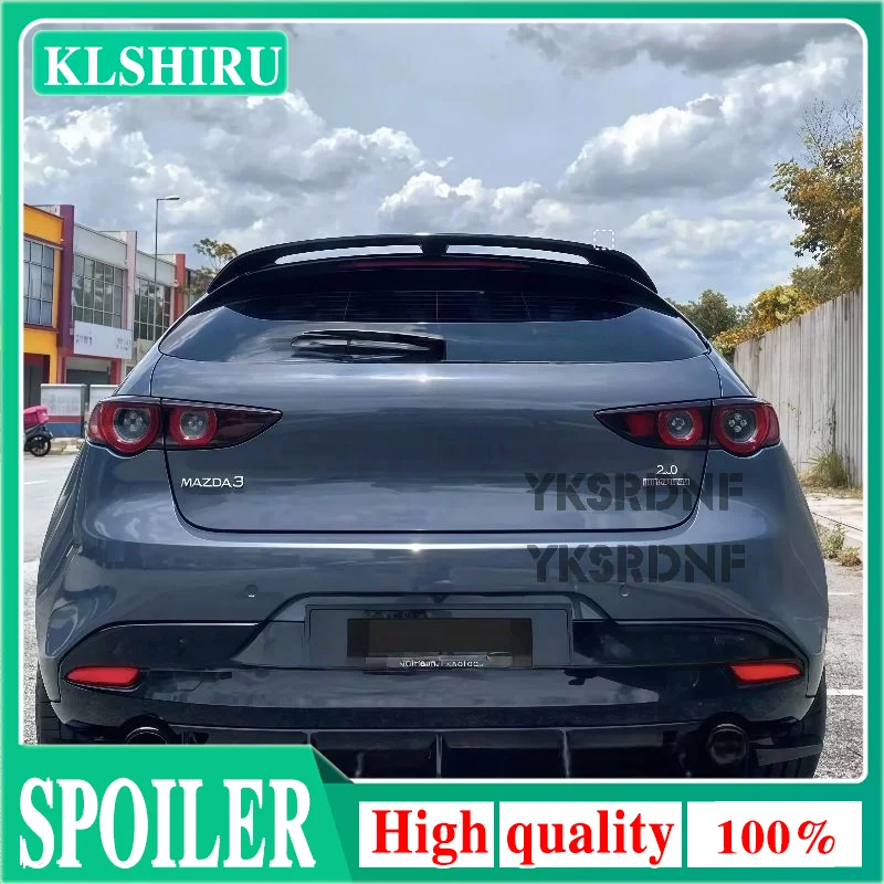 Для Mazda 3 Axela Hatchback 2020+ Стайлинг автомобиля: задний спойлер из FRP карбонового волокна, крыло, накладка на крышку багажника, автоаксессуар