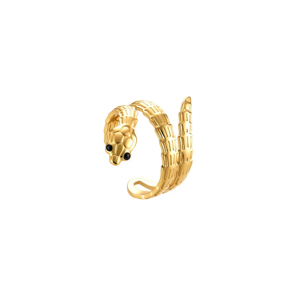 Stainless Steel Europe And America Minimalist Irregular Serpentine Texture Rings Jewelry Gift For Women