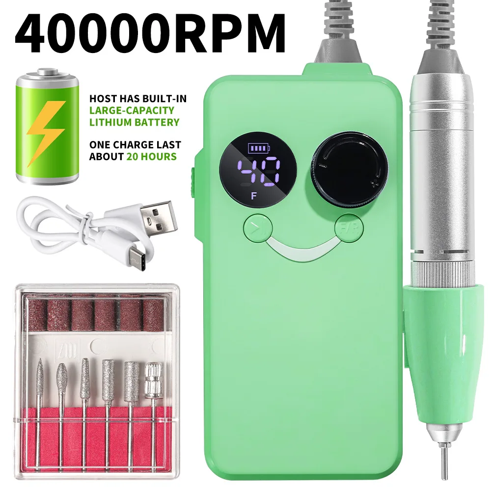 Nuovo lucidatore per unghie portatile alimentato a batteria 40000 giri/min macchina per smalto per unghie salone per unghie domestico strumenti per manicure professionali
