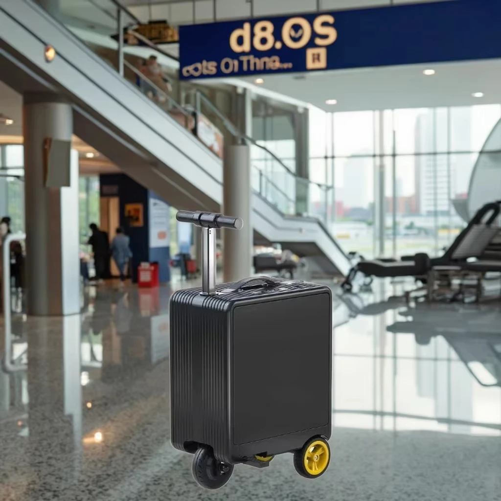 Smart Cycling Travel Motorized Suitcase 10km Range Waterproof PC Shell TSA Password Lock Spinner Caster Extended Range Luggage