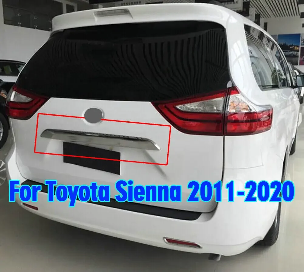 Chrome Rear Trunk Cover Tail Door Moulding Lid Trim For Toyota Sienna 2011-2020