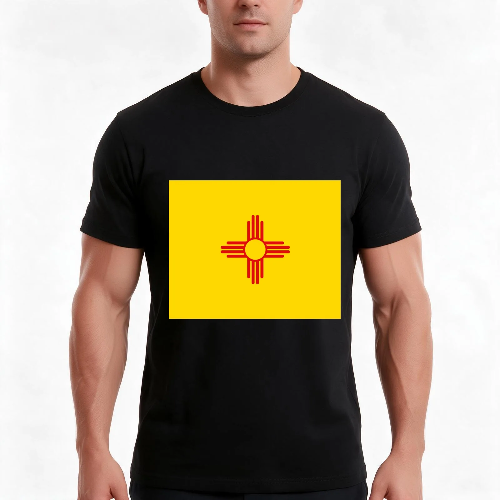 Flag of the State of New Mexico (1920) - Flag Merch T-Shirt Summer Casual Cotton Tee Oversized Streetwear Tops 100% Cotton