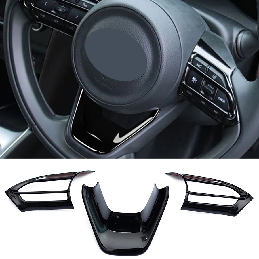 

Накладка на панель рулевого колеса для Toyota Yaris / Yaris Cross 2021-2026 годов, глянцевый черный / матовый серебристый цвет