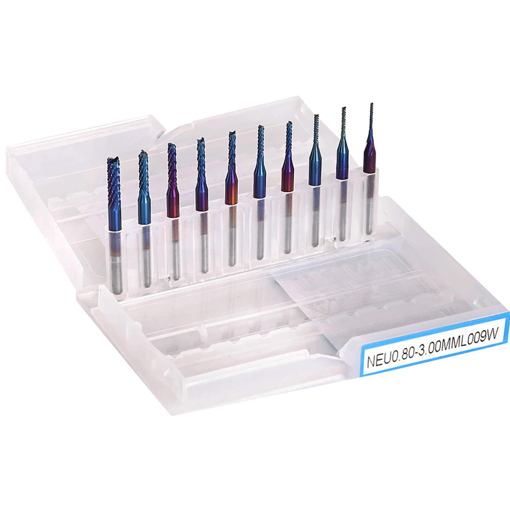 Imagem -05 - Topdirect Cnc Woodworking Tools Titanium Coat End Mill 3.175 mm Nano Blue Coat Milling Cutter Madeira Gravura Bits para 1610 3018