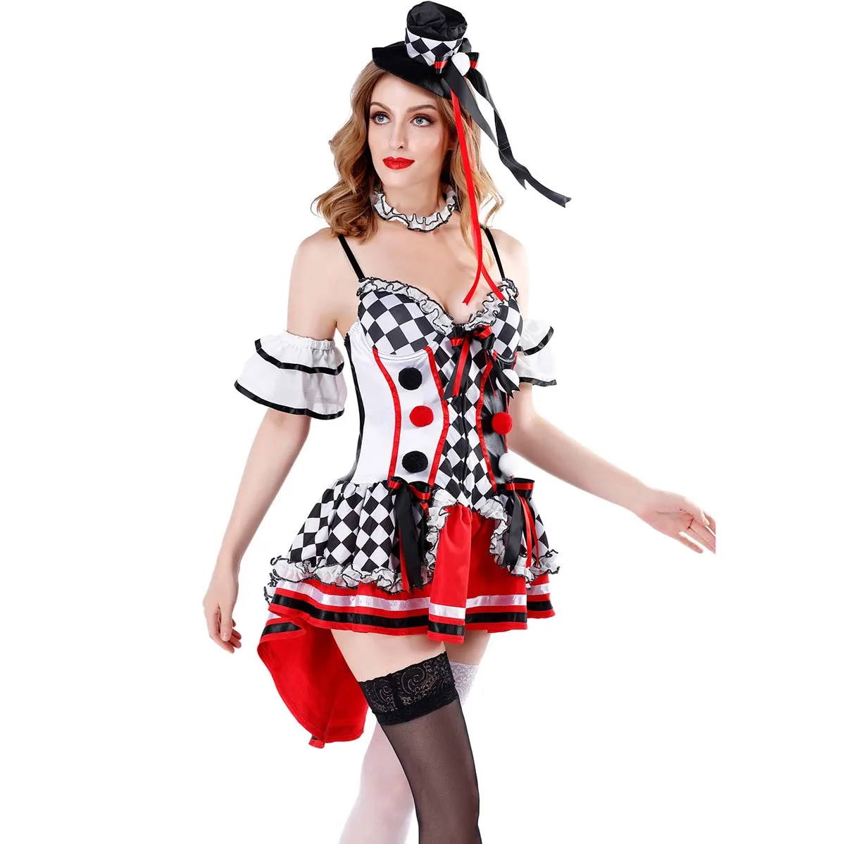 Women's Halloween Dress Up Party  Stage Perfermance Red Queen Costume