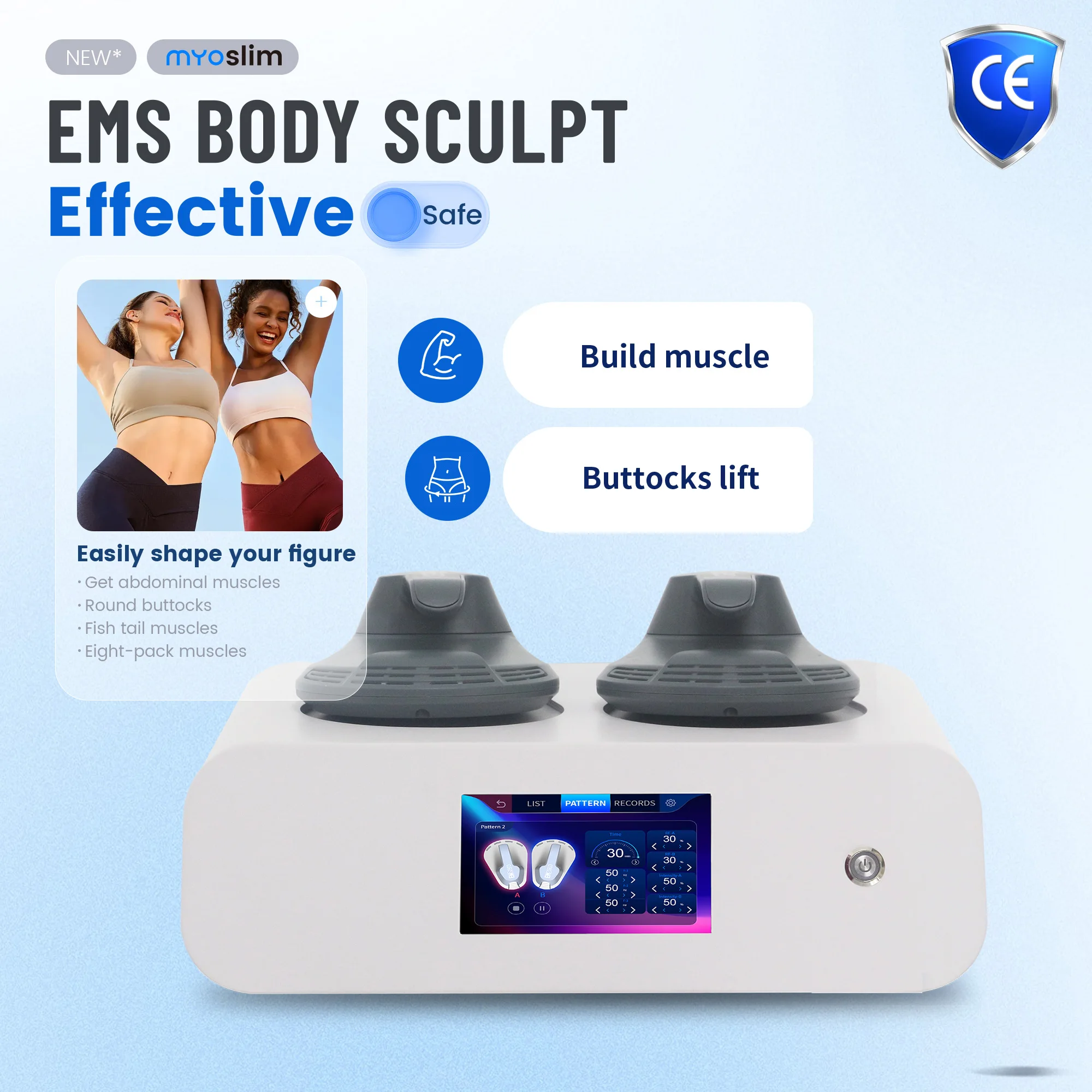 

200HZ MYOSlim Super Muscle Stimulation Fat Removal and Slimming Hip Joint Shaping Machine Weight Loss Salon