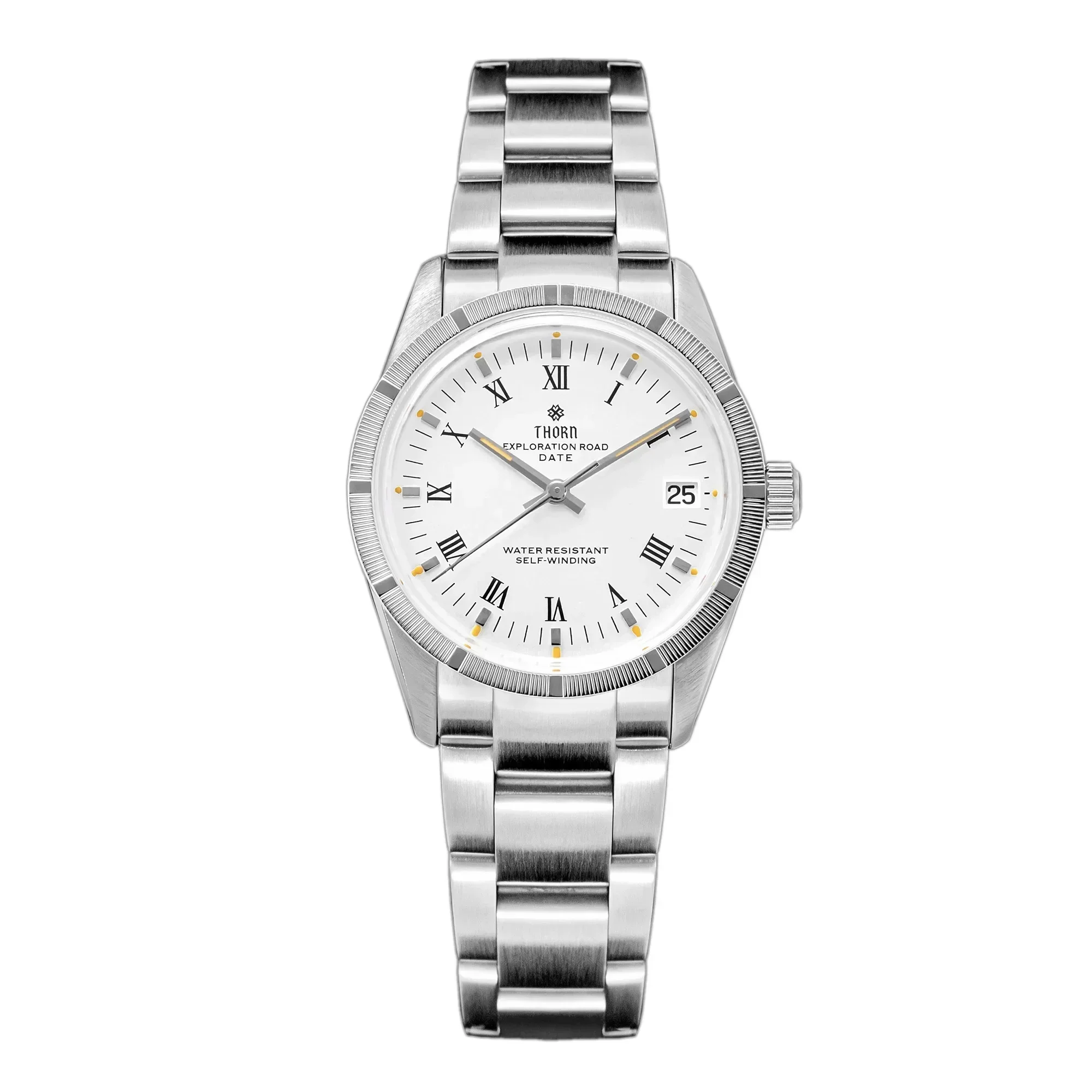 THORN T004 34mm Retro Men's Watch PT5000 Automatic Movement Watch Hemisphere Sapphire Luminous 100M Waterproof Lovers Wristwatch