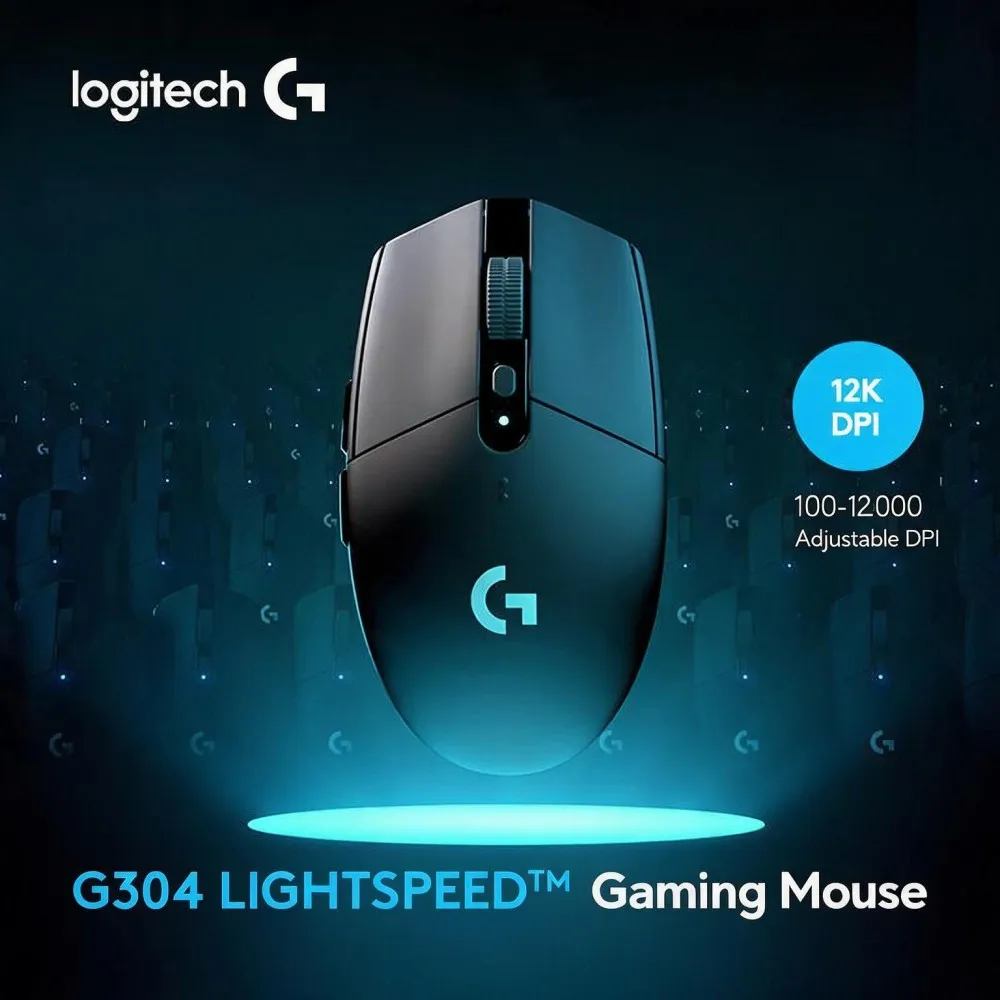 Logitech G304 LIGHTSPEED Gaming Mouse Adjustable On-The-Fly DPI PTFE Feet Zero Acceleration FPS MOBA Game Computer Mice