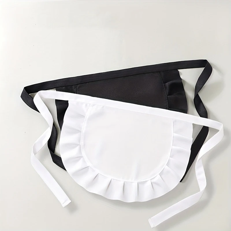 1pc, role play waist apron tights costume, kitchen party gift, solid color lace apron, waiter, couple dress up gift