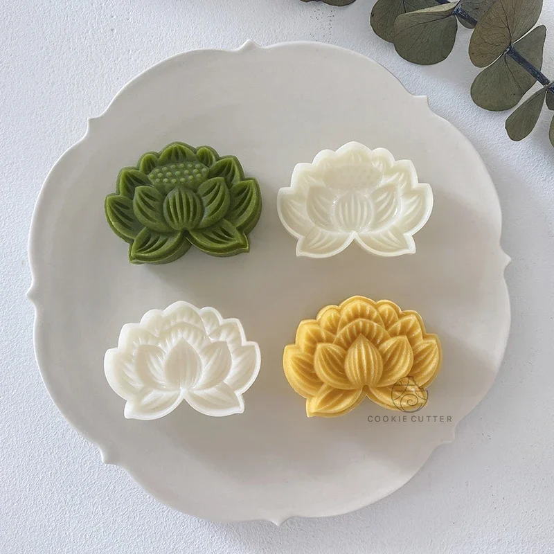 50g Lotus Mung Bean Cake Moon Cake Model Household Iced Dim Sum Model Printed with Hand Embossed Die Dim Sum Baking