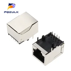 10PCS Ethernet RJ45 Jack Shielded Network Socket Connector PCB Mounting 8P8C 21MM