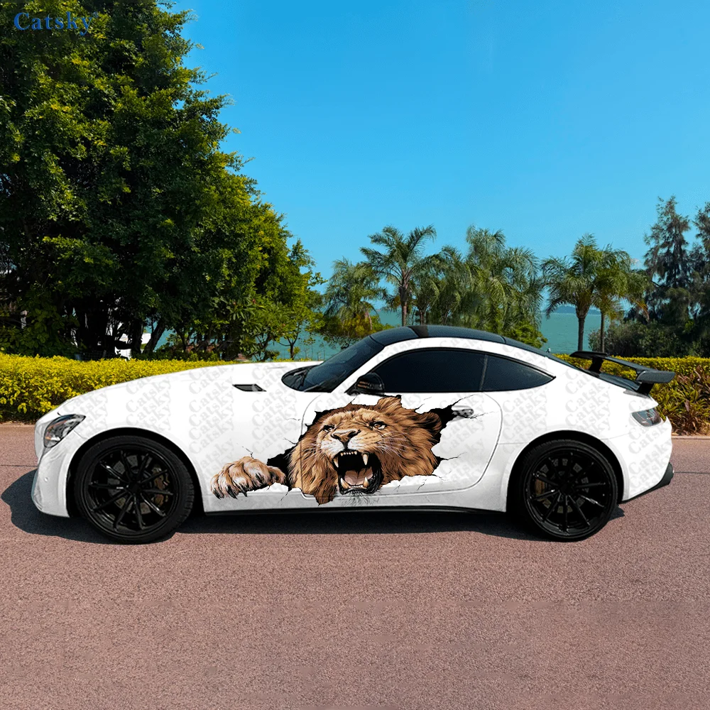 

Violent Lion Roar Car Side Sticker Decoration, PVC Waterproof Scratch Resistant Decal, Car Protection, Auto Accessories Gift