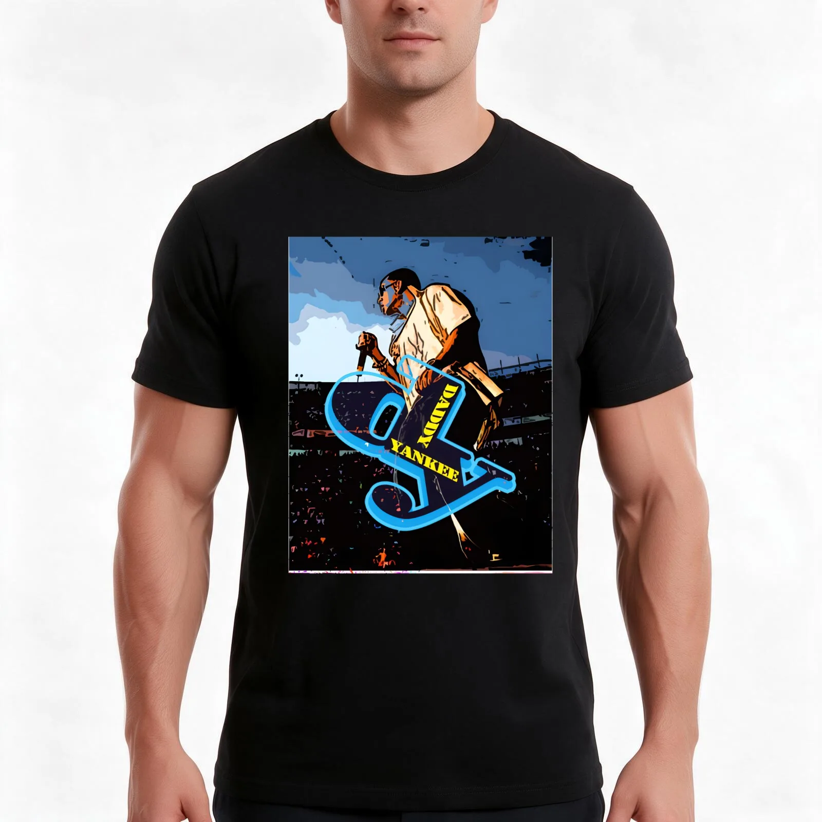 Daddy Yankee T-Shirt, Summer Casual Cotton Tee, Oversized Streetwear Tops, Vintage Graphic Print, Loose Fit Short Sleeve