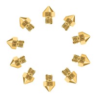 10Pcs MK8 Brass Nozzle 0.4mm Extruder Head Nozzles for Ender-3 Series 1.75mm Filament 3D Printer Parts