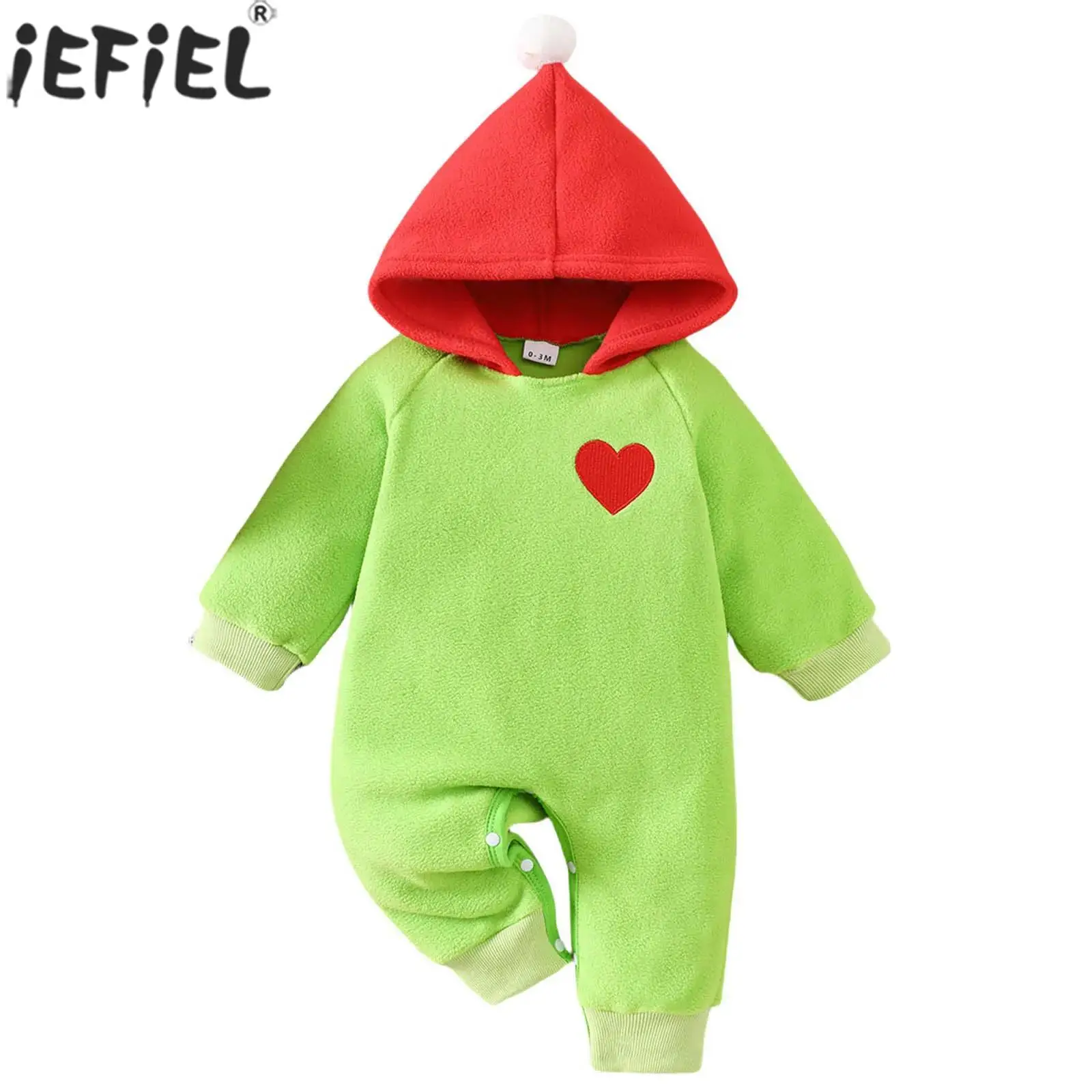 

Baby Christmas Rompers Xmas Gingerbread Man Tree Elf Cosplay Costume for New Year Carnival Photography Birthday Party Daily Wear