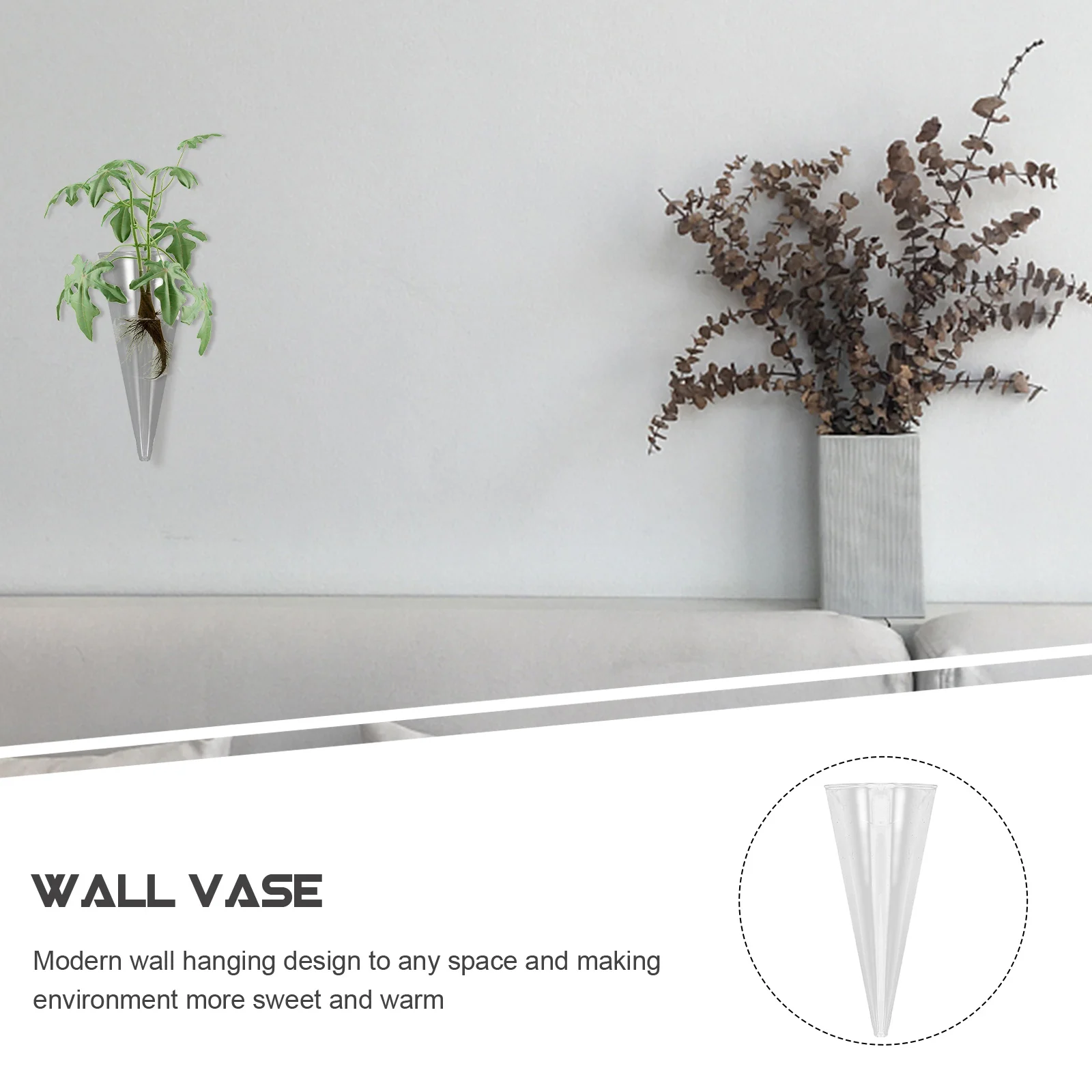 

Wall Hanging Glass Vase Hydroponic Flower Holder Modern Minimalist Style for Garden Wedding Decoration Easy Care Planting Bottle