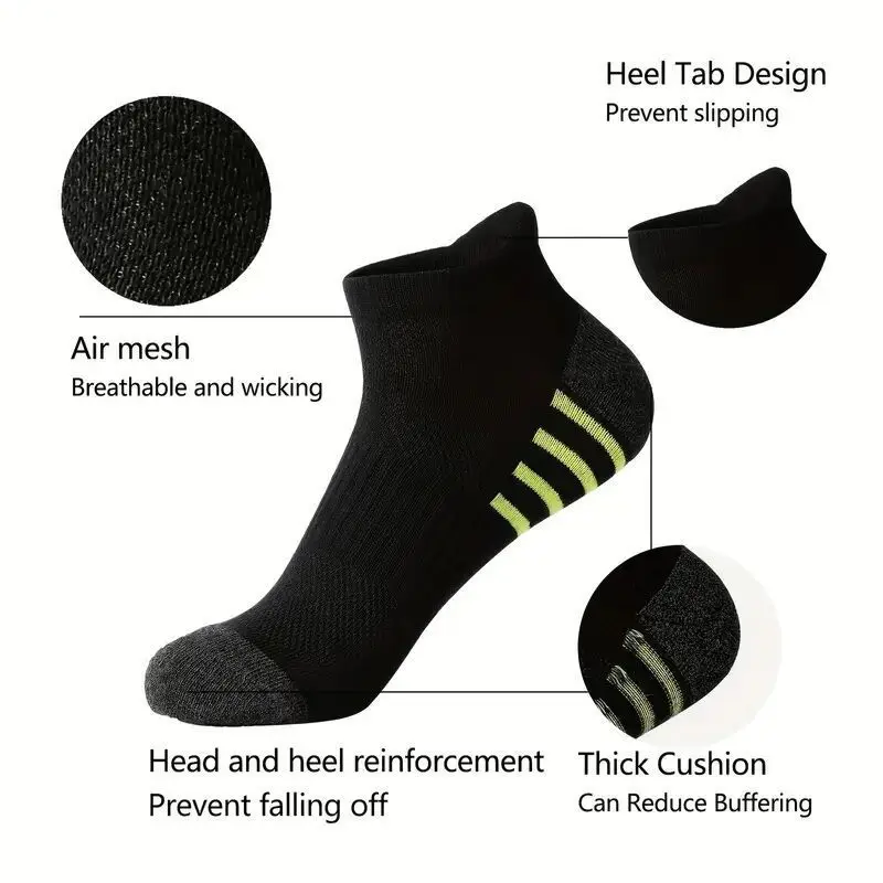 New 6 Pairs High Quality Men\'s Sports Socks Outdoor Leisure Black White Breathable comfortable Short Socks Man Plus size EU39-46