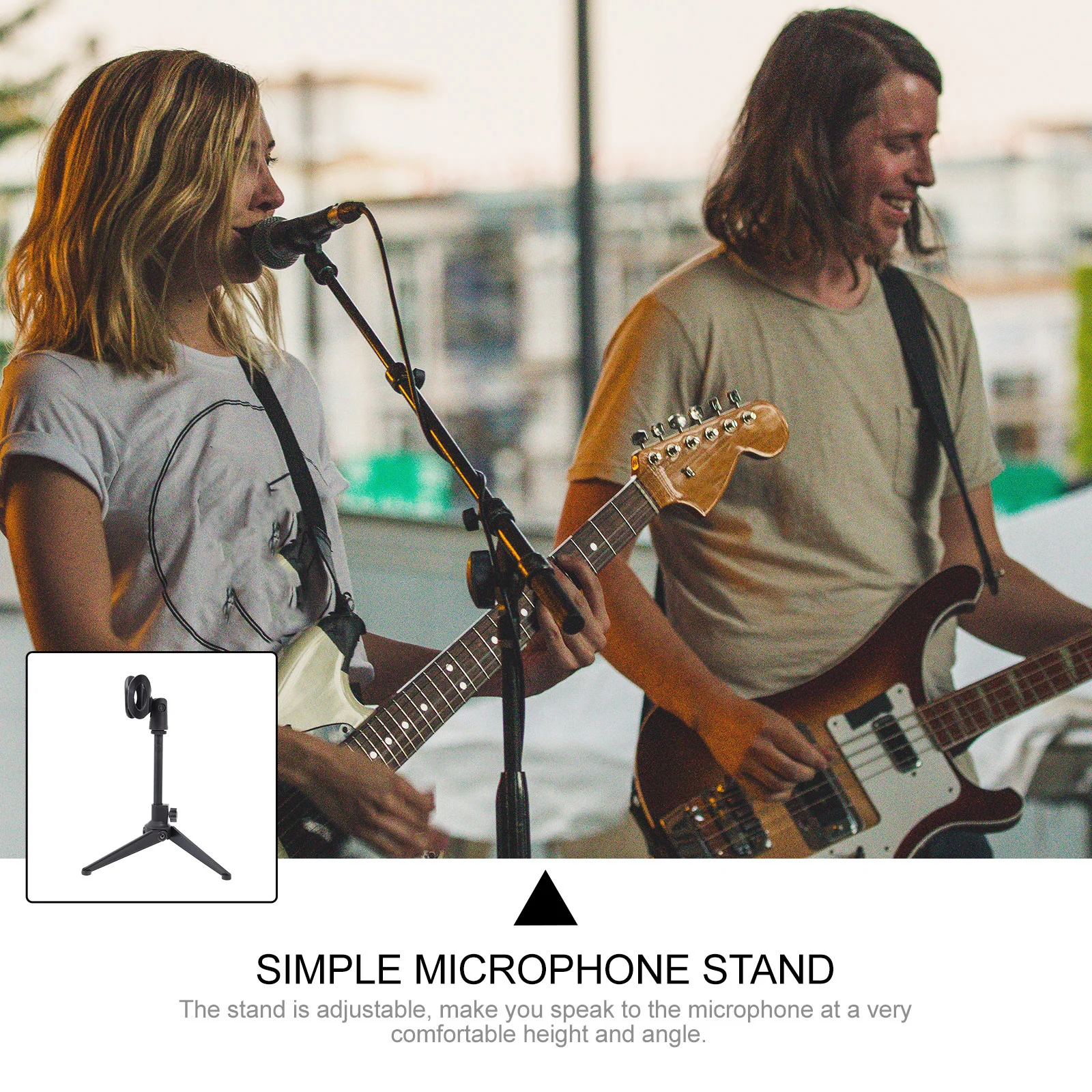 

1Pcs Microphone Stand Portable Adjustable Tripod Desktop Mic Holder for Recording Streaming Live Performance Microphone Stand