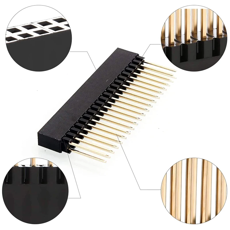 OUVU-2X20 Pins Stacking Header for Raspberry Pi A+/Model B+/2/3/4 (Pack of 5)