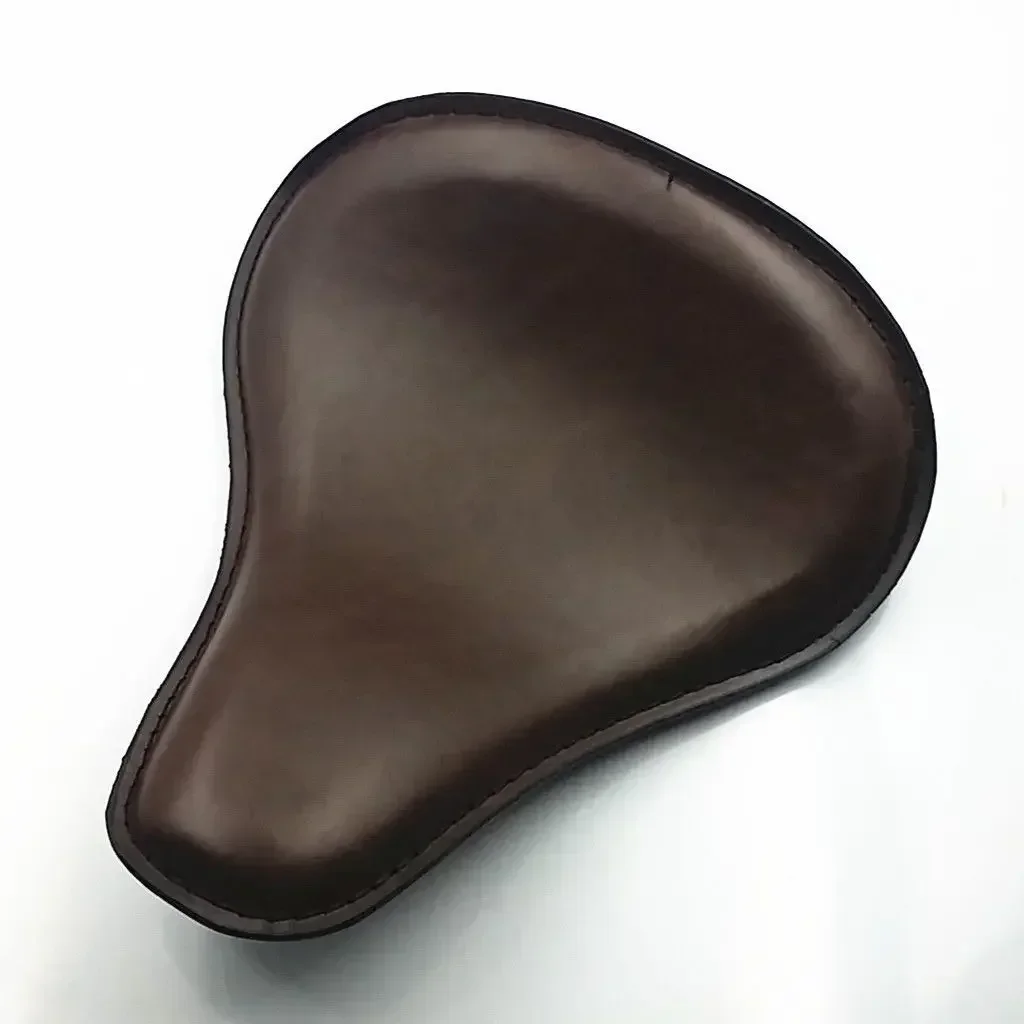 Brown Leather Solo Seat For Harley Honda Kawasaki Vintage XL 883 CB Old School