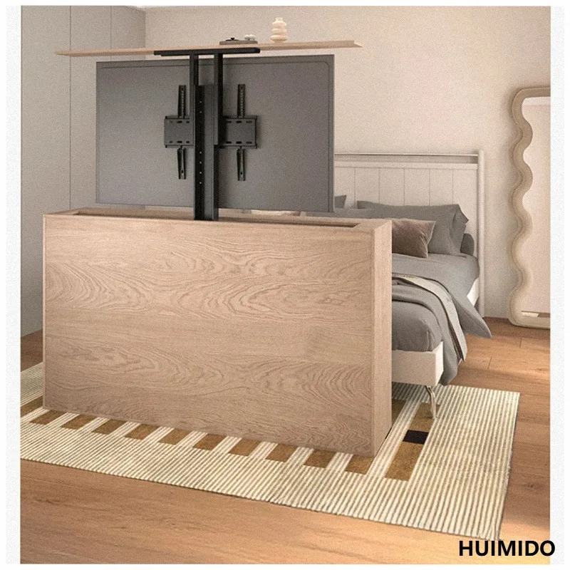 Electric lift TV stand for 32-80 inch displays Movable lift LCD TV stand Hidden electric lift stand don't include wooden furnitu