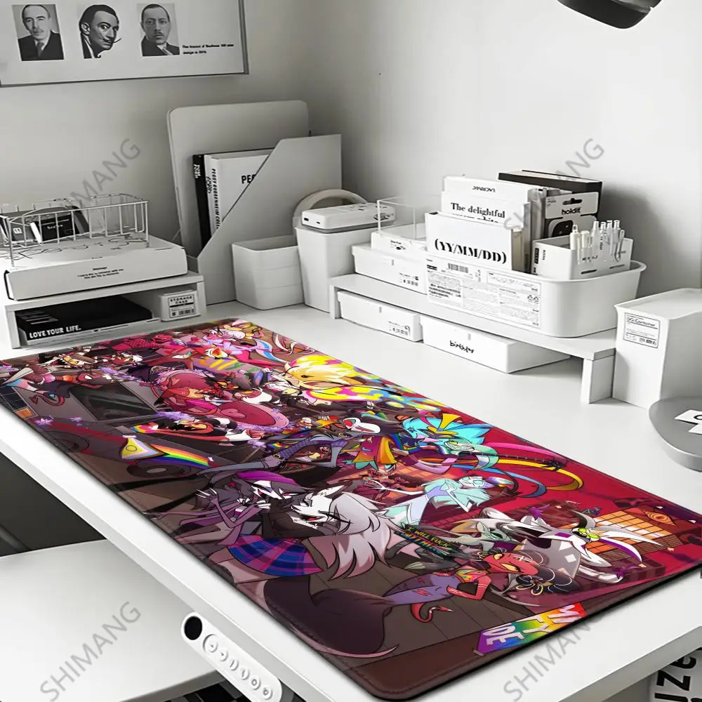 

HD XXL Anime Gaming Mouse Pad Rug Hazbin Hotel 90X40CM Game Computer PC Accessories Tabletop Keyboard Pads Coaster Gamer Carpet