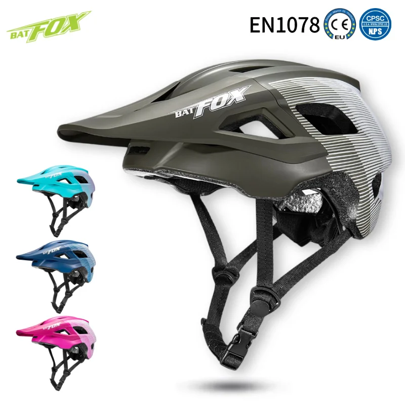 

BATFOX Men's Mountain Bike Helmet Women Cycling Safety Gear Comfortable Fit head Ultralight MTB Bicycle helmets Casco Bicicleta
