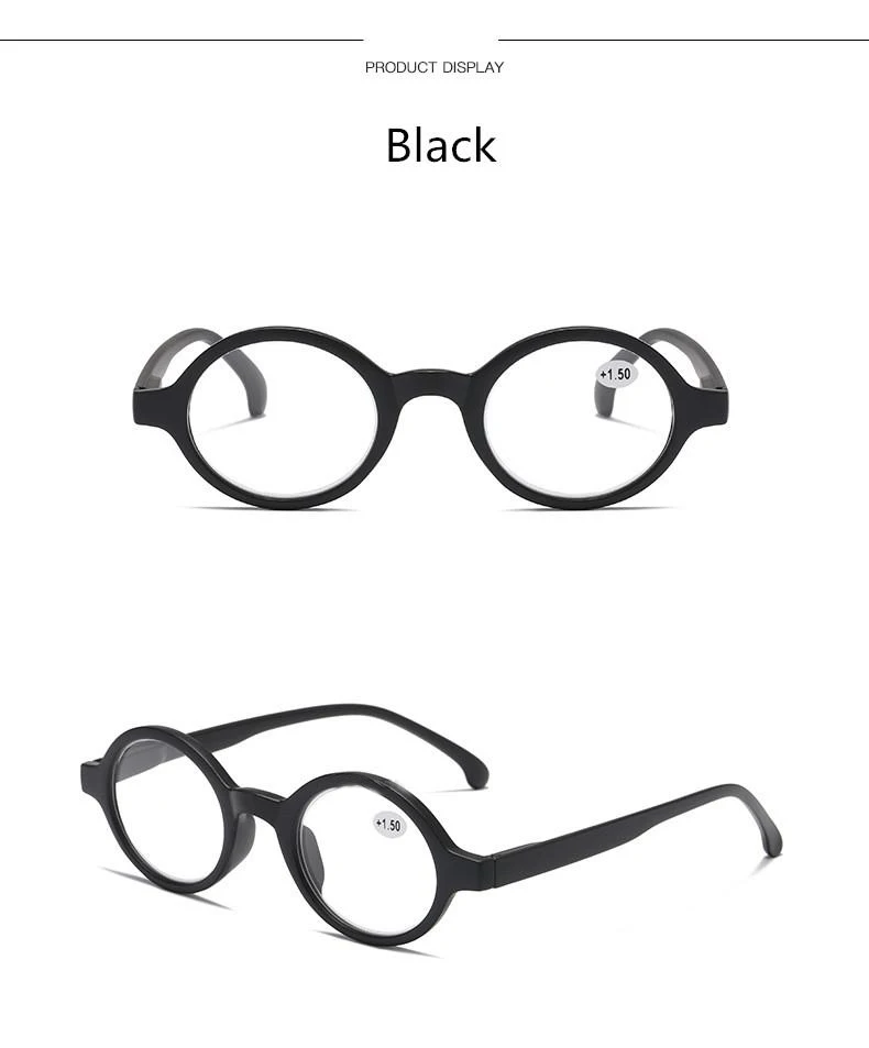 Retro Lesebrille Männer Frauen Gläser Für Sichtheit Vintage Runde Anblick Brillen Männer +1 + 1,5 + 2 + 2,5 – Detail 6