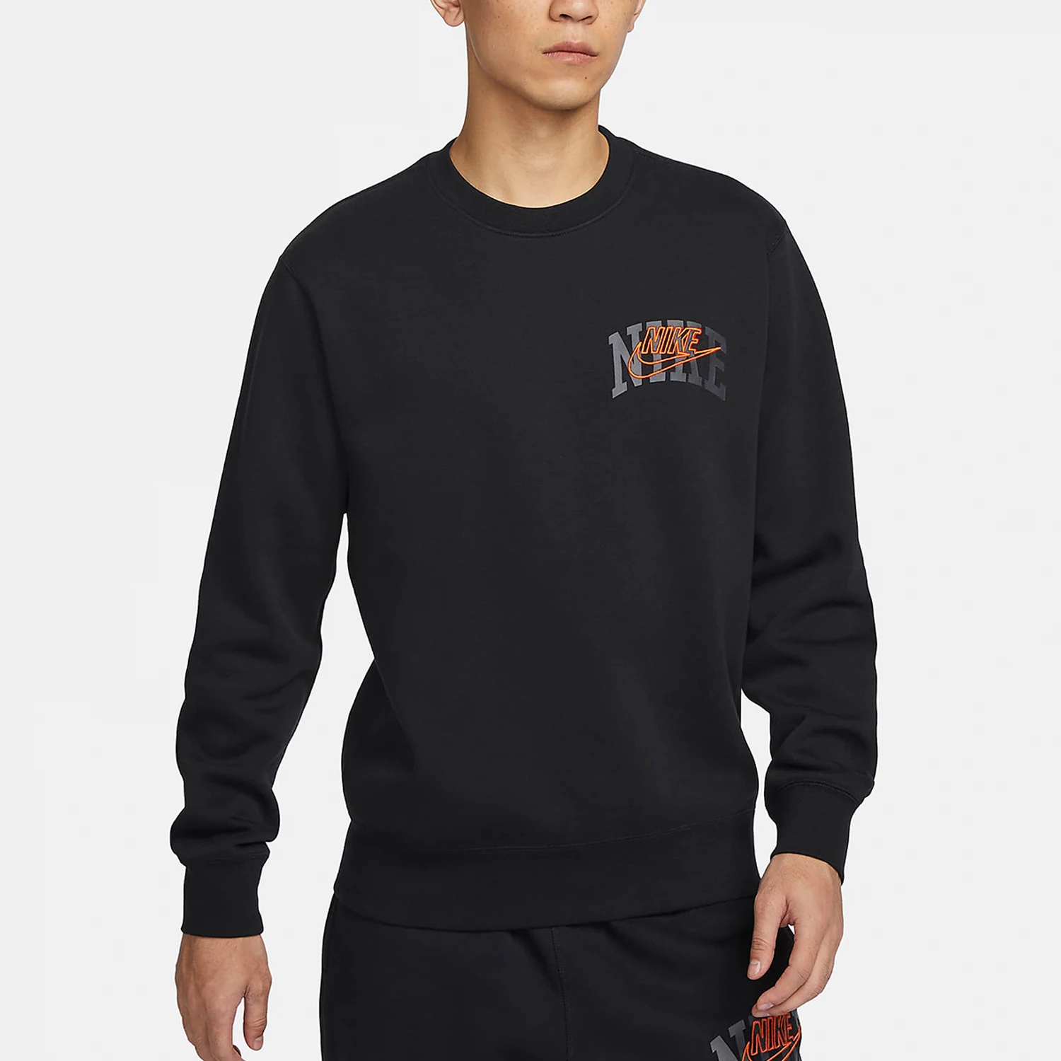 

Nike genuine 2024 New Men's Fleece-Lined Round Neck Sweatshirt FV4446-010