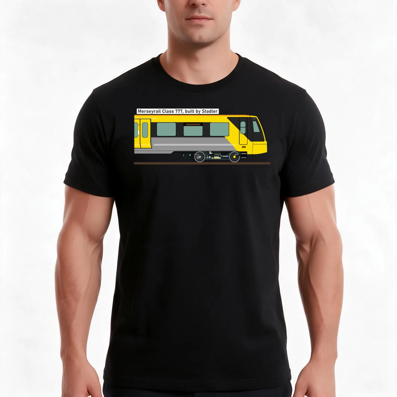 Merseyrail Class 777 profile T-Shirt Summer Casual Cotton Tee Oversized Streetwear Tops Vintage Graphic Print 100% Cotton