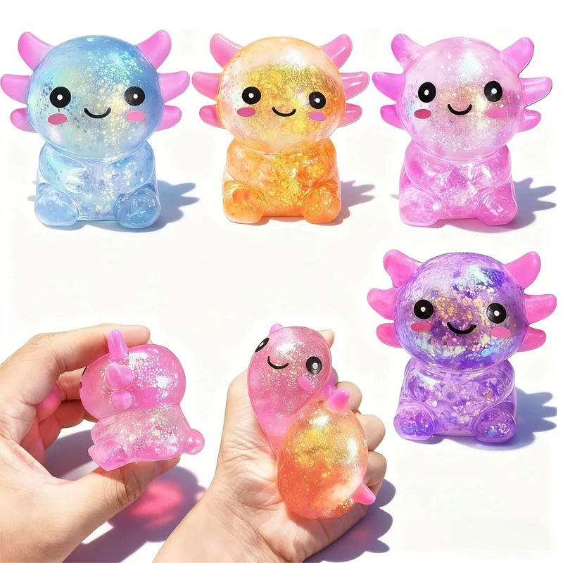 Axolotl Stressabbau-Squishy – Zuckerhaltige sensorische Fidget-Tools für Erwachsene, langsam aufsteigend, zur Angstlinderung & Konzentrationshilfe am Schreibtisch