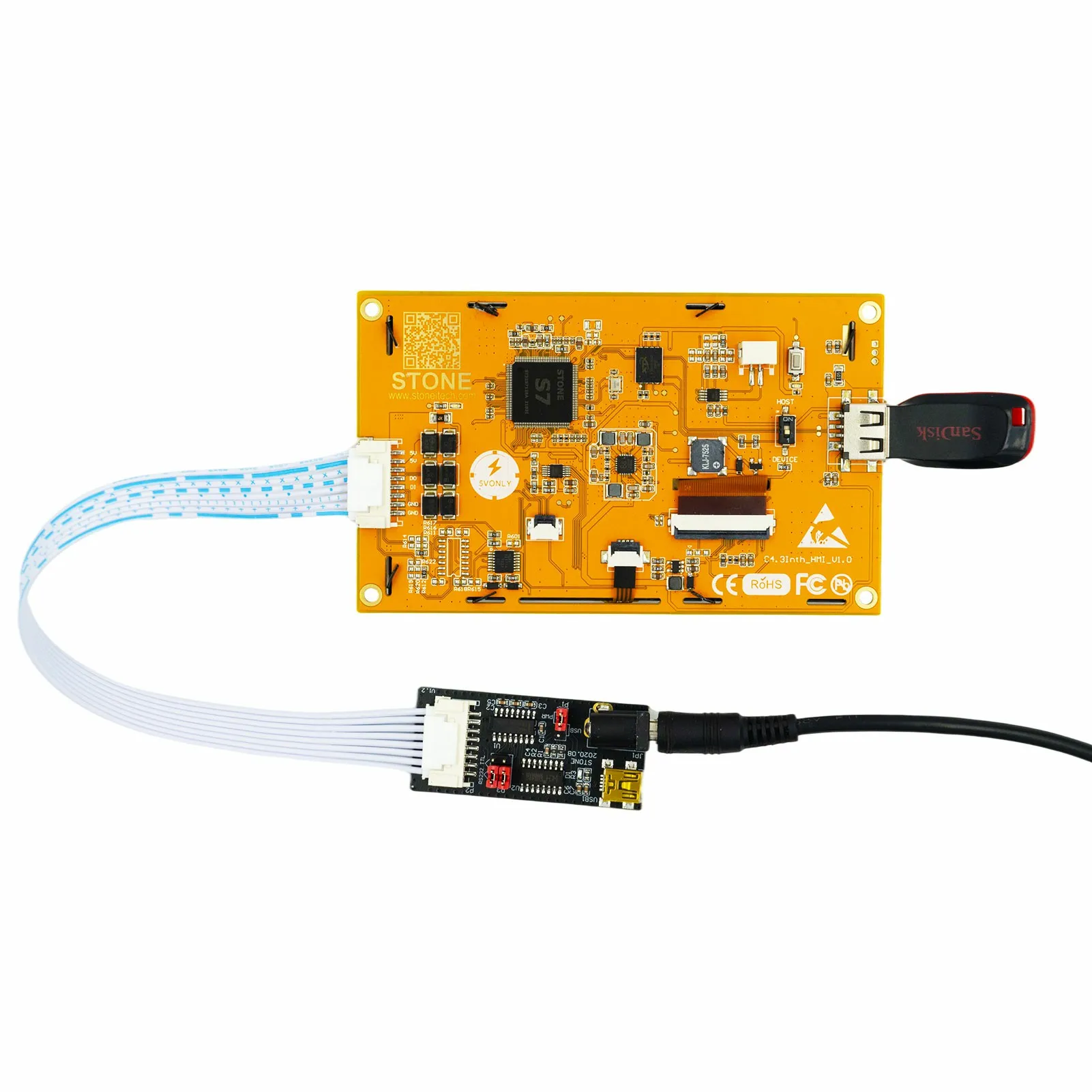 SCBRHMI – panneau tactile résistif 4.3 pouces, LCD-TFT HMI, Module Intelligent série RGB, couleur 65K, avec boîtier