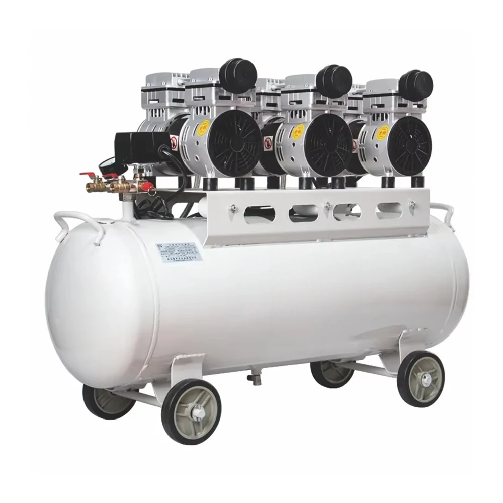 High Quality 4800kw Portable Air Compressor Oil-Free 160L Air Tank Quiet Silent Low Price Piston Type Stationary Oil
