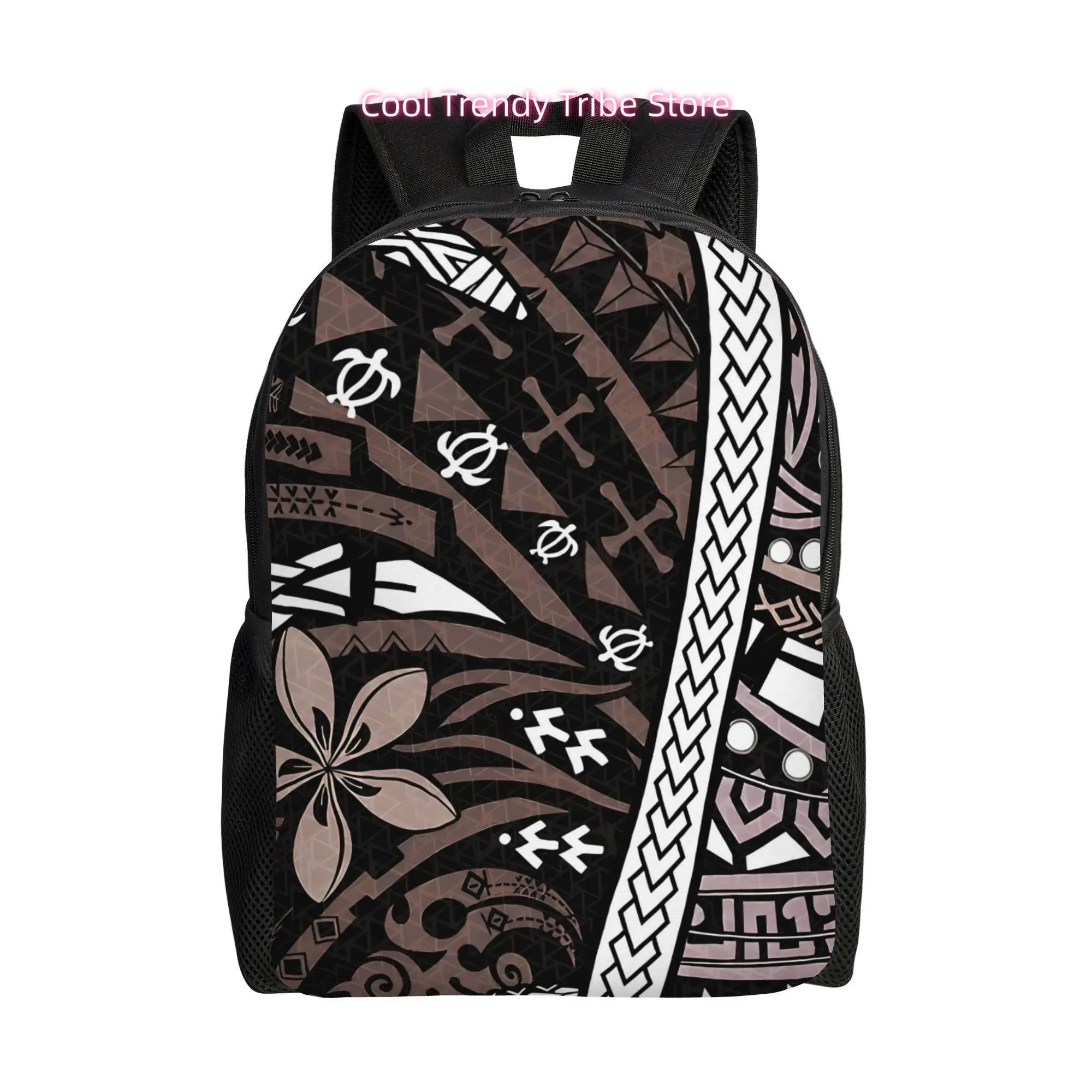 Samoan Polynesian Hawaiian Backpack - Unstructured Single-Sided with Relaxed Lines, Spacious Suitable for College, Tra