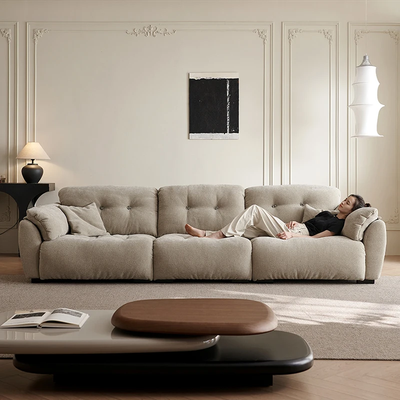 Sofá de tela de chenilla con respaldo, sofá moderno, muebles para sala de estar