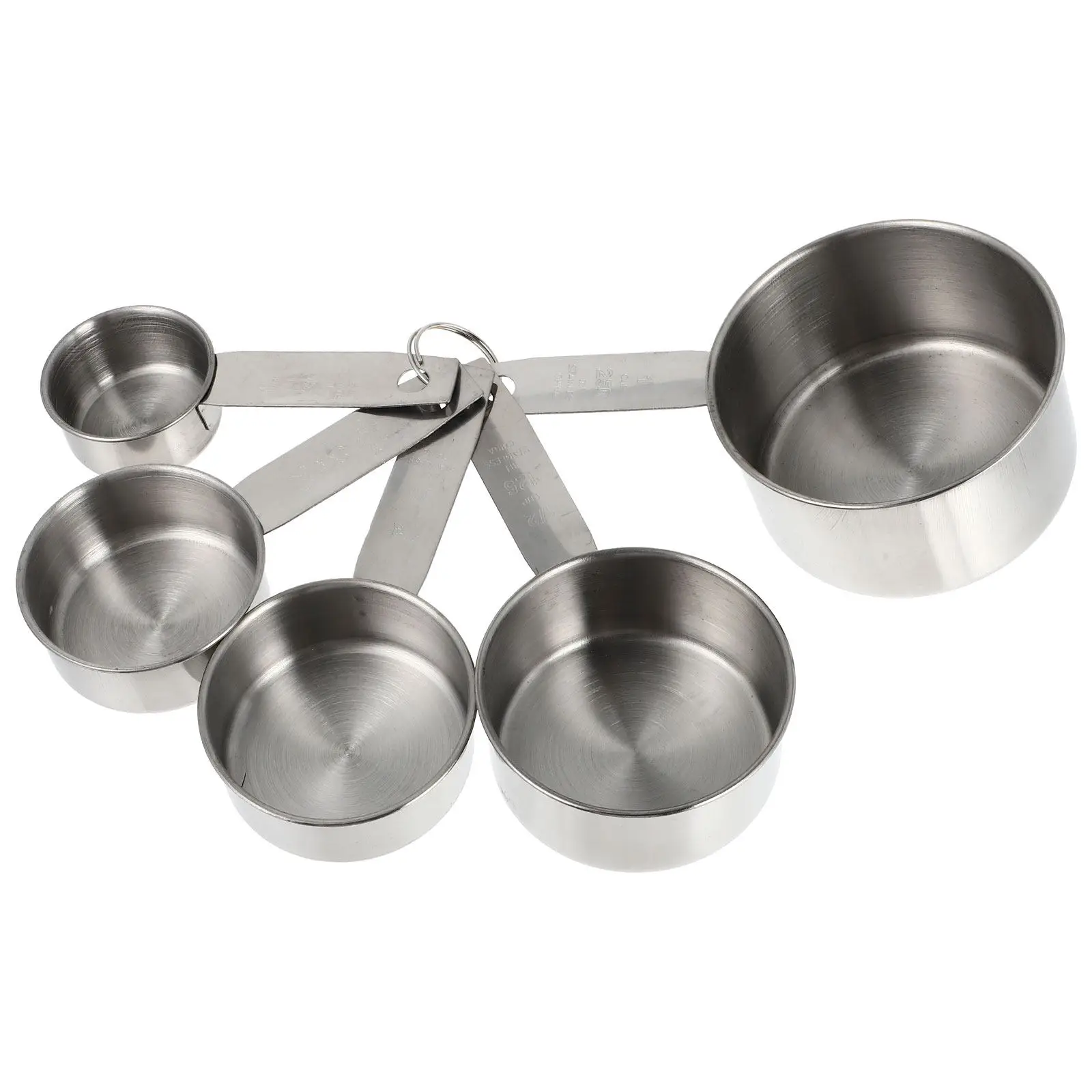 5Pcs No Burrs No Cracks Measuring Spoons Set Stainless Steel Kitchen Measuring Tool for Coffee Shop Restaurant Flour Powder