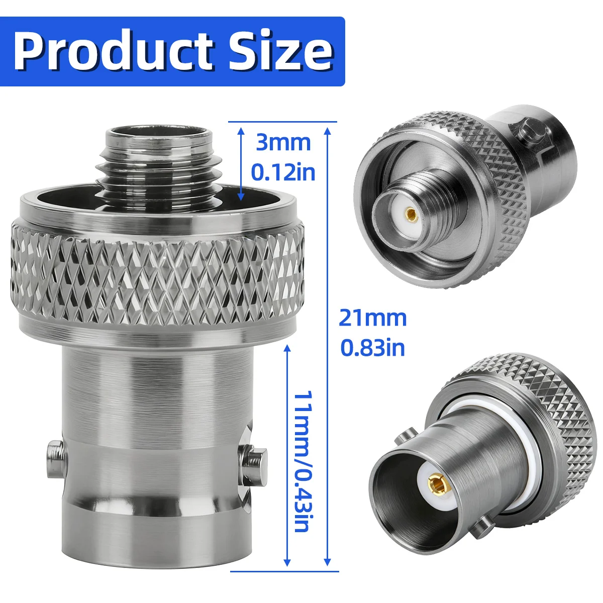 ABBREE SMA-Female naar BNC Connector Adapter Dubbele Interface Lange afstand Communicatie Klein Handig voor SMA-Female Ham Radio