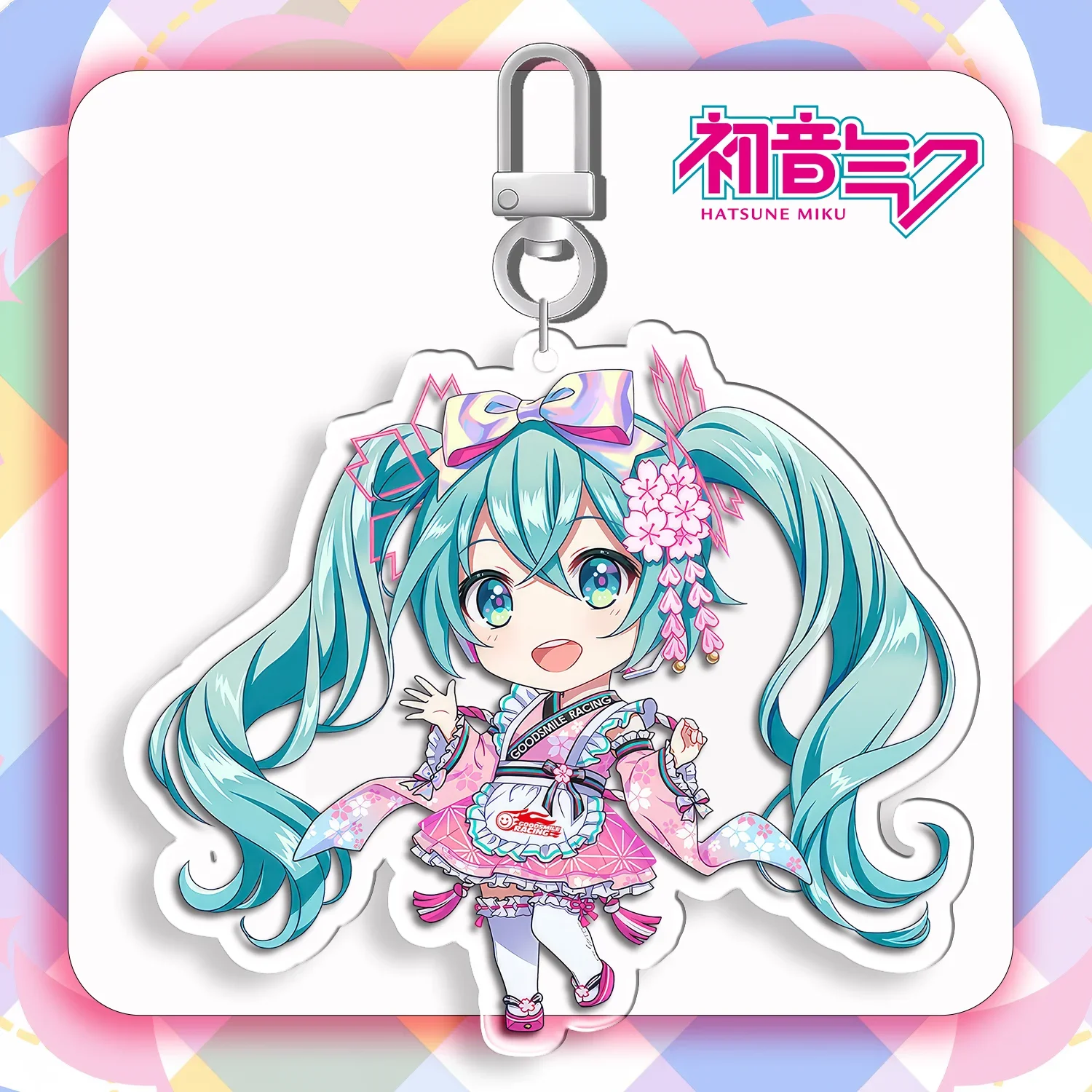 6cm Cute HATSUNE MIKU Acrylic Keychain Cartoon Pattern Mobile Phone Strap Cartoon Peripheral Backpack Pendant Decoration Jewelry