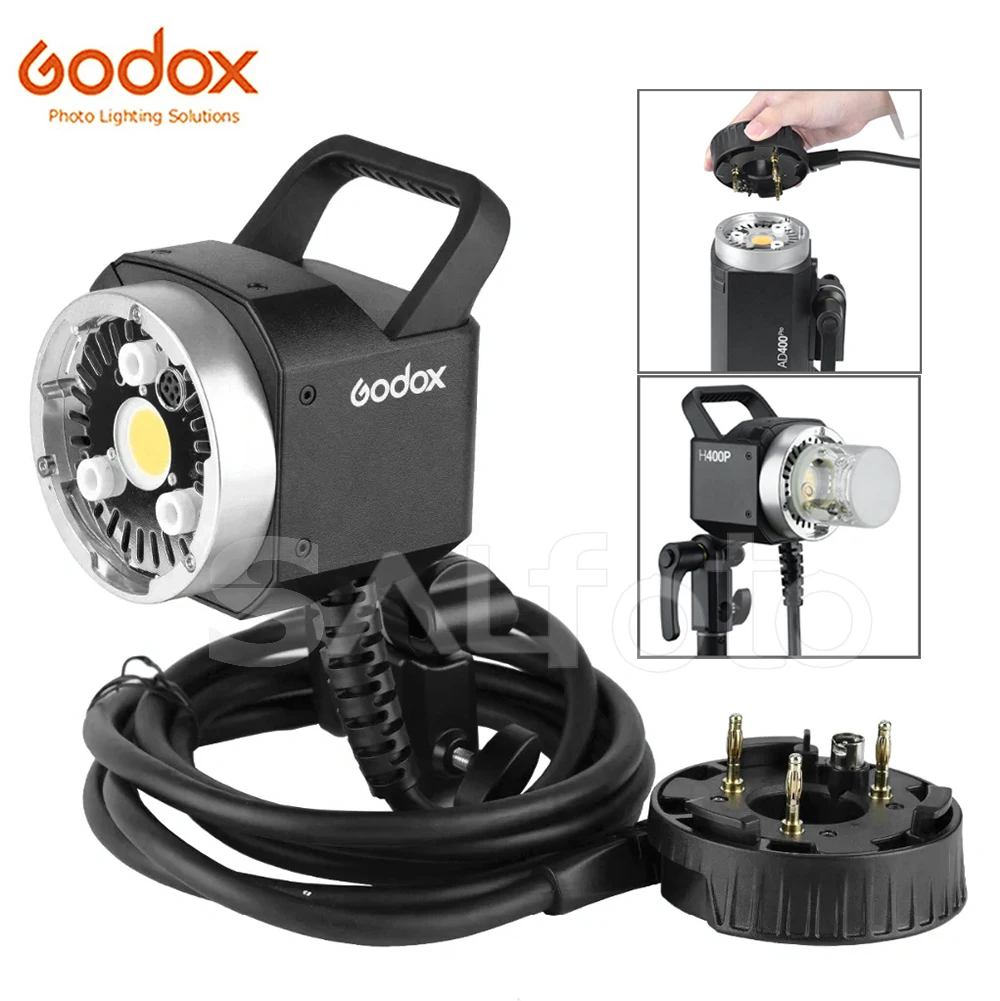 Godox Extension Light Head H400P Bowen Mount Handheld Photo Off-Flash Adapter for Godox WITSTRO AD400Pro AD400ProII Flash Strobe