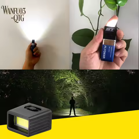 Hot Sale 9V Battery Flashlight 9V Mini LED Key Light 6F22 Battery COB Outdoor Lighting Work Light Battery Not Included