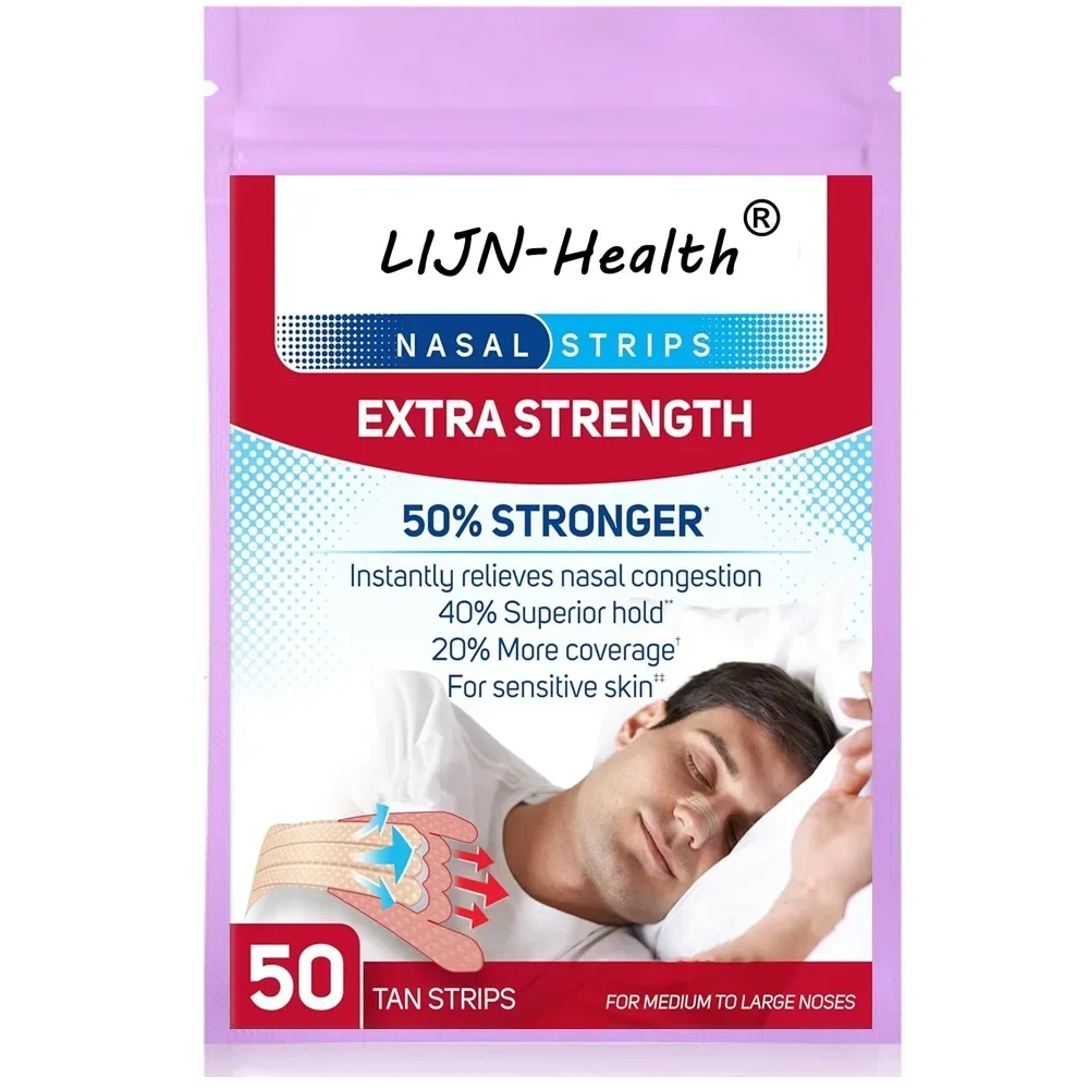 

50 Strips Extra Strength Nasal Strips to Improve Sleep, Reduce Snoring, & Relieve Nasal Congestion Due to Colds & Allergies