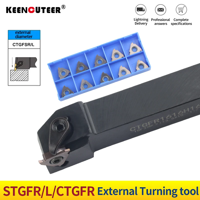 1pcs STGFR1212H16 STGFL2020K16 CTGFR2525M16 CNC tool turning TGF32R/ L insert external groove cutting boring bar tool holder