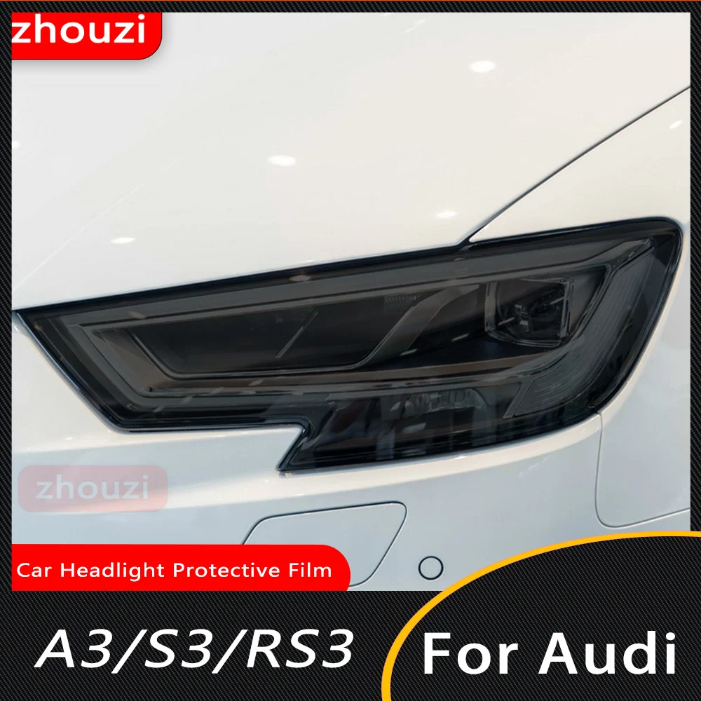 Car Headlight Protective Film Transparent Smoked Black TPU Sticker For Audi A3 8V 8Y S3 RS3  2021 2022 S Line Sportback 2014-On