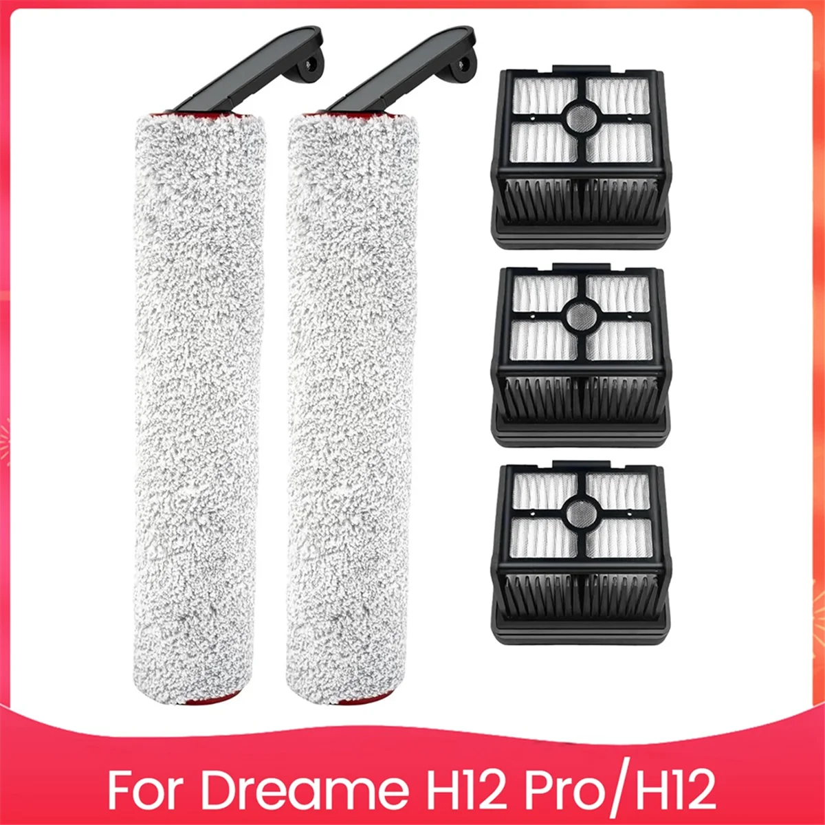 

AB32-Hepa фильтры и щетка-ролик для Dreame H12 Pro/H12, двойной пылесос для влажной и сухой уборки, запасные части, набор аксессуаров