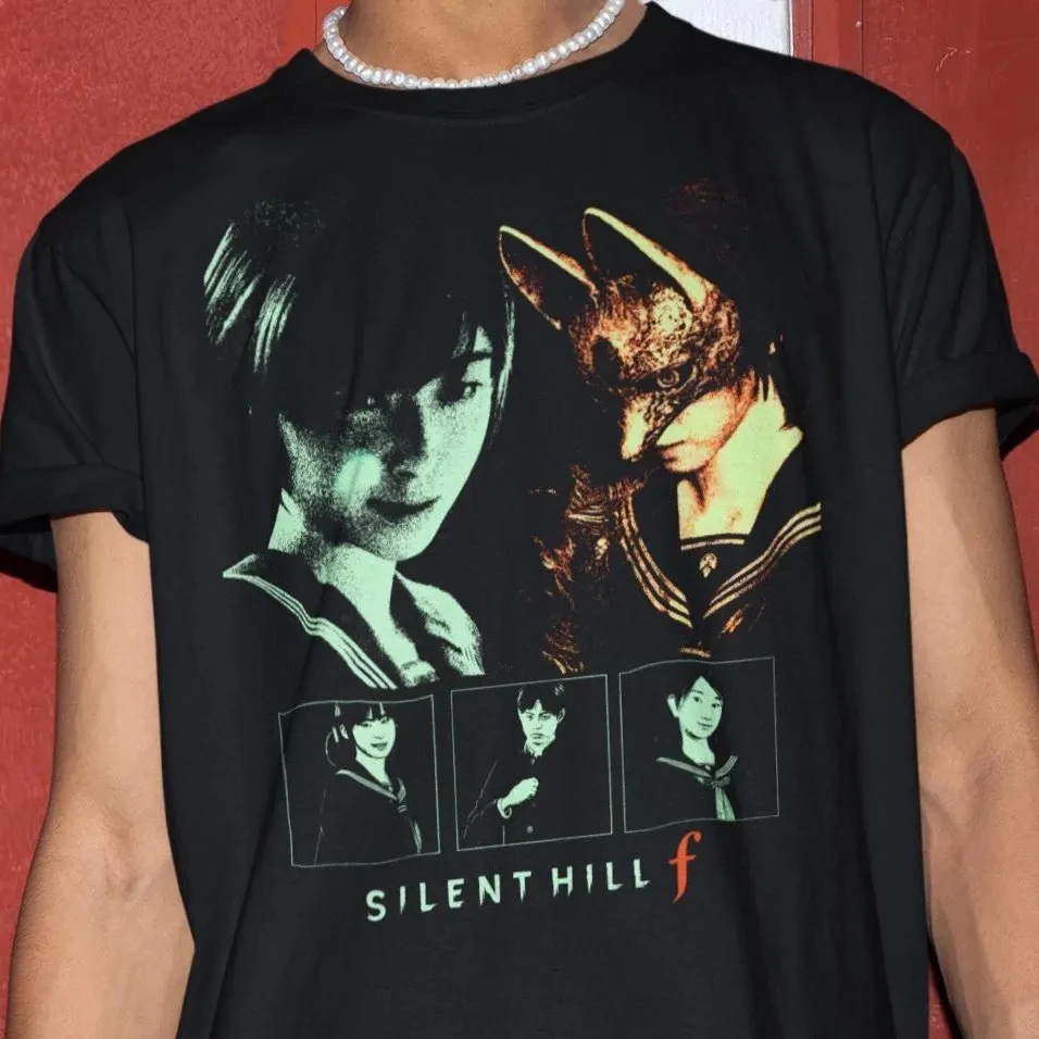 Unisex Silent Hill f Shirt Horror Game Tshirt,Gamer Graphic Tees Summer Men's and Women's Loose and Breathable T-shirt Top