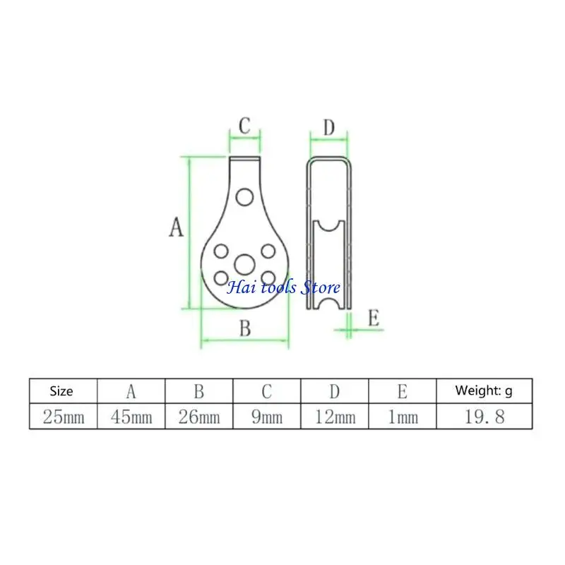 X37E 2x Stainless Steel Pulley Single/Double Wheel Lifting Rope Pulley Set